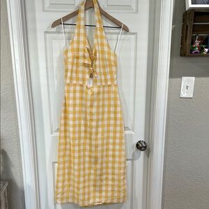 Sugarlips Yellow and White Halter Sundress